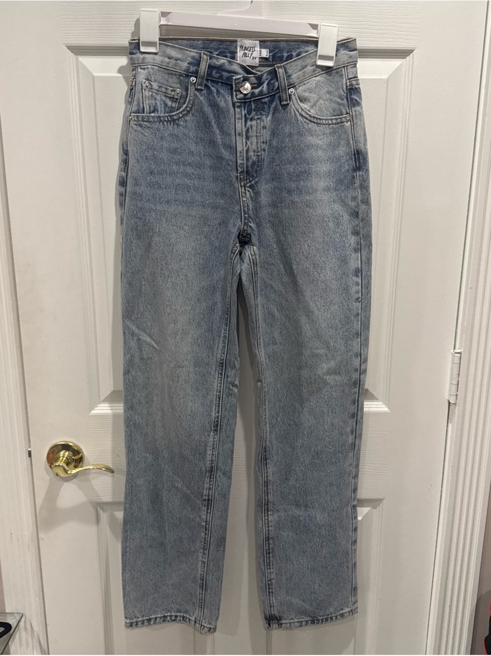 Princess Polly Holly asymmetrical straight leg jeans - size 0